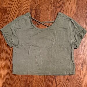 American Eagle Outfitters Sage Green scoop back Crop Top